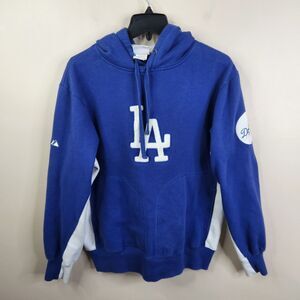 Majestic Mens Y2K Los Angeles Dodgers Long Sleeve Colorblock Pullover Hoodie S